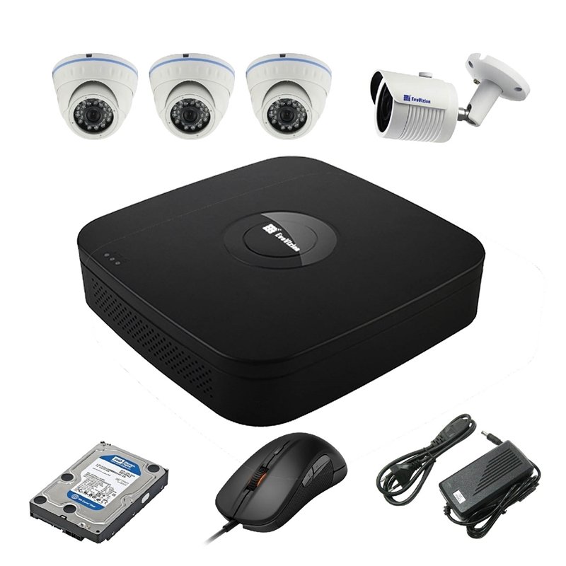 EvoVizion N9 IP-3DOME-M-1OUT-130 + HDD 2 Тб Комплект видеонаблюдения на 4 камеры